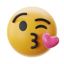 A person blowing a kiss.