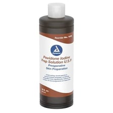 Bottle of brown iodine antiseptic solution