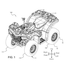 An all-terrain vehicle identified with the abbreviation ATV.