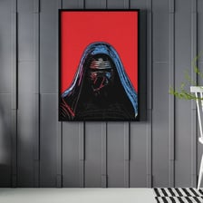A portrait of Kylo Ren in Star Wars costume.