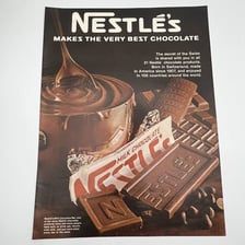 A Nestlé milk chocolate bar in its packaging