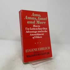 A Latin lesson displaying the conjugation amo, amas, amat