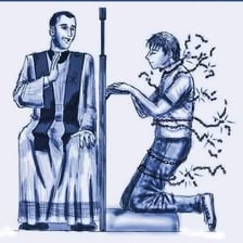 Illustration of a person confessing or acknowledging wrongdoing