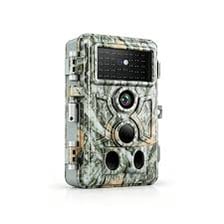 A motion-activated wildlife camera mounted beside a trail