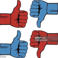 A visual sign indicating an only mediocre result.
