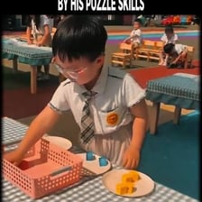 A person concentrating while solving a challenging puzzle.