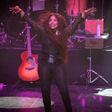 Chaka Khan performing onstage.