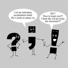 Person making an emphatic exclamation in conversation.
