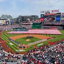 Washington Nationals fans at a baseball game in the Washington, D.C., area