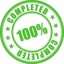 A visual symbol representing complete or 100 percent