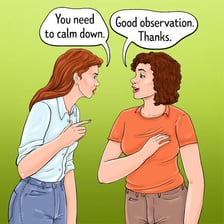 A person delivering a witty remark in conversation.