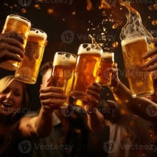 People raising drinking glasses in a toast