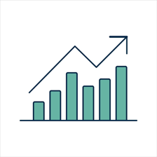 An upward growth chart representing a gain or benefit.