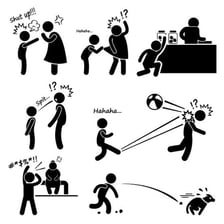 A playful child making a mischievous expression