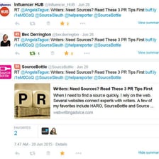 A social media post labeled with topic tags.