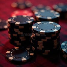 Poker chips on a gambling table suggesting a high-stakes situation.