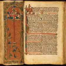 An old Bible page showing archaic verb forms.
