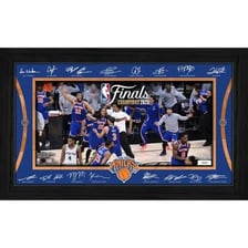 New York Knicks players celebrating an NBA championship.