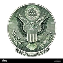 The phrase “E pluribus unum” displayed on a United States emblem.