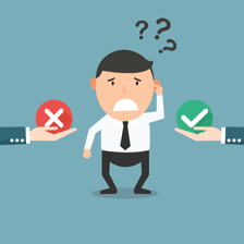 An illustration of a novice making a simple mistake while learning a task.