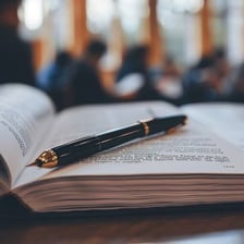 An open book showing ordinary prose text