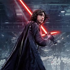 Kylo Ren, played by Adam Driver, in Star Wars.