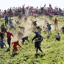 A chaotic scene of people moving in an uncontrolled way.