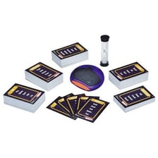 Taboo board game cards beside its buzzer