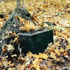 A concealed stash of supplies stored for later use