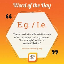 An educational display linking the Latin phrase id est with i.e.