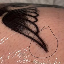 A close-up view of a tattoo on skin
