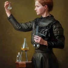 A portrait of scientist Marie Curie
