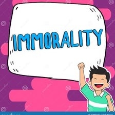 A symbolic scene representing unethical behavior