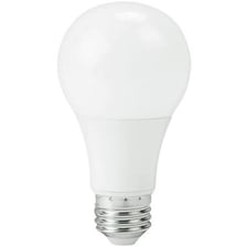 A light bulb visibly emitting light.