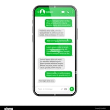 A smartphone displaying an SMS text-message conversation.