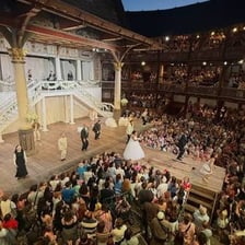 A performance stage at Shakespeare’s Globe Theatre.