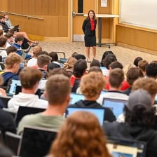 A college classroom during an introductory lecture.
