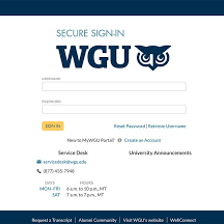 A university online login screen for student access.