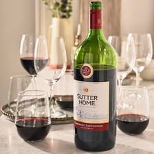A glass and bottle of Cabernet Sauvignon red wine