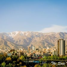 A recognizable view of Iran showing its landscape and urban setting