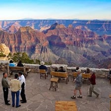 A viewpoint along the rim of a deep canyon