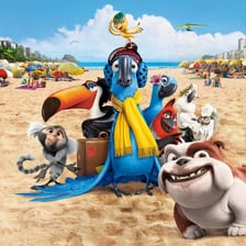 Blu and Jewel, the two Spix’s macaw characters from the animated film Rio.