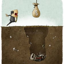 An illustration representing deception or being fooled.