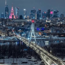 Warsaw skyline with the Palace of Culture and Science