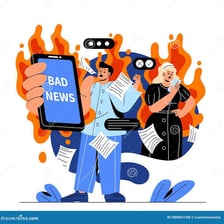 A person scrolling through a social-media feed on a smartphone.