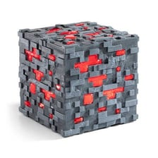 Blocky ore deposits embedded in a Minecraft-style underground scene.