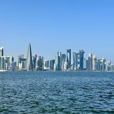 The Doha skyline in Qatar.
