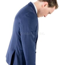 A person looking defeated after a plan has failed.