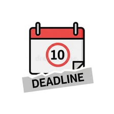 A calendar marking a deadline up to a specified date.