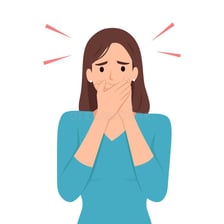 A person showing intense shock and astonishment